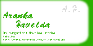 aranka havelda business card